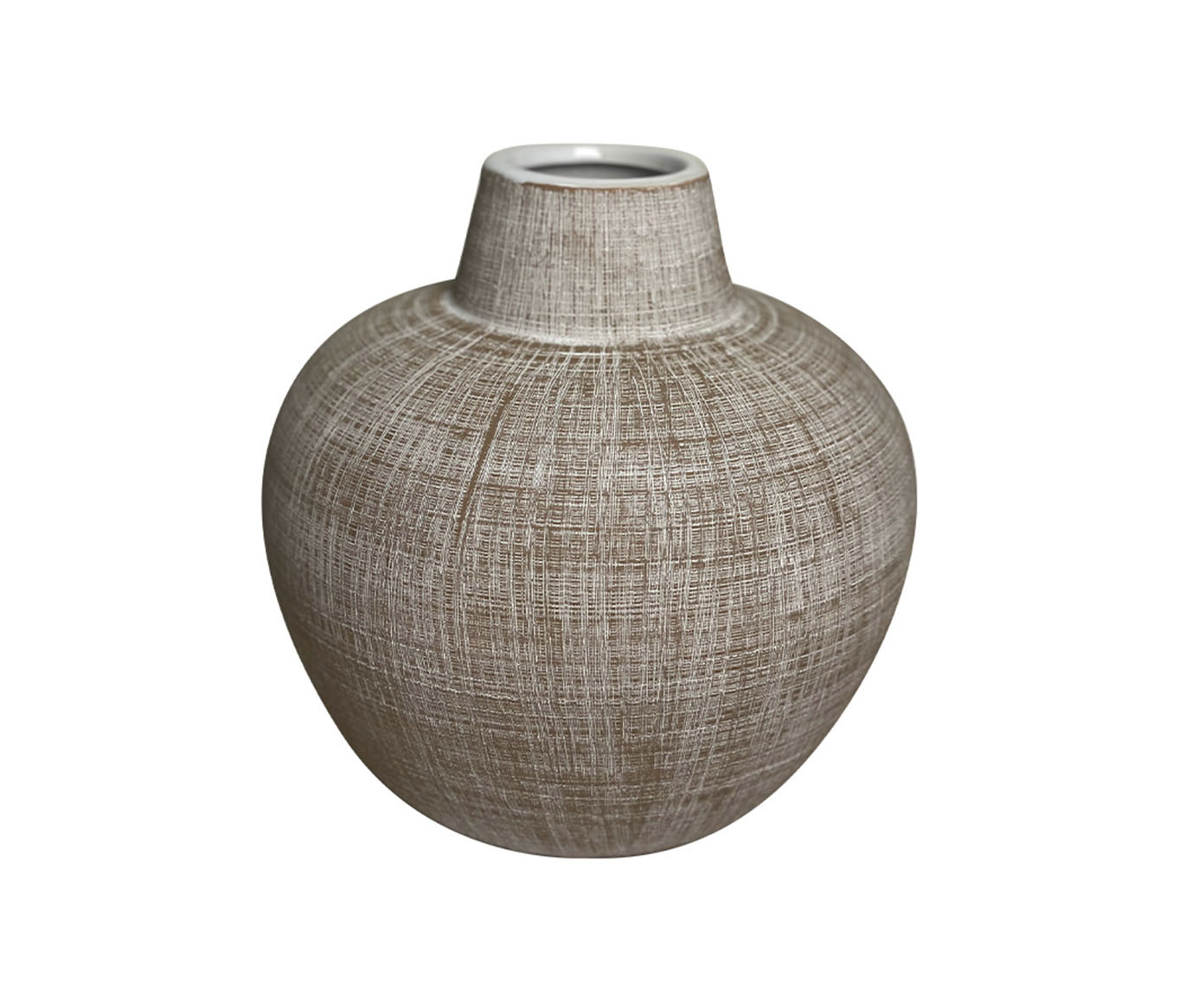 Vaso Decorativo Cinzelo Marrom e Branco image number 0