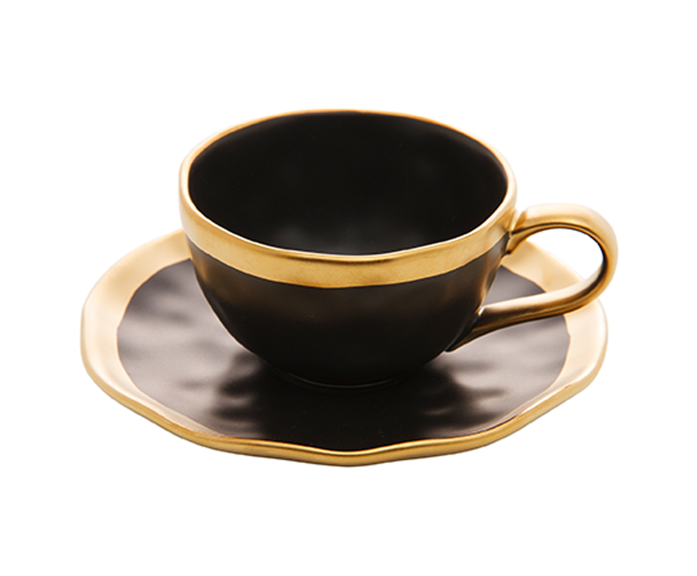 X&iacute;cara de Caf&eacute; em Porcelana Dubai Preto e Dourado - image 0