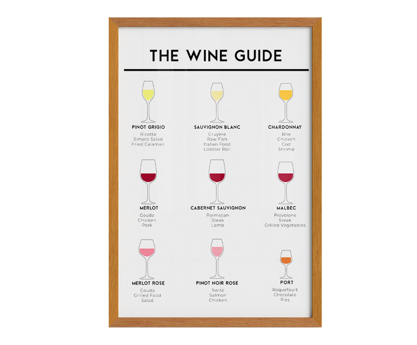 Quadro The Wine Guide com Moldura em Madeira image number 1