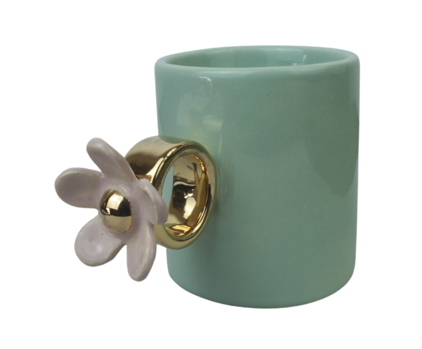 Caneca Dayse Verde e Rosa com Ouro image number 0