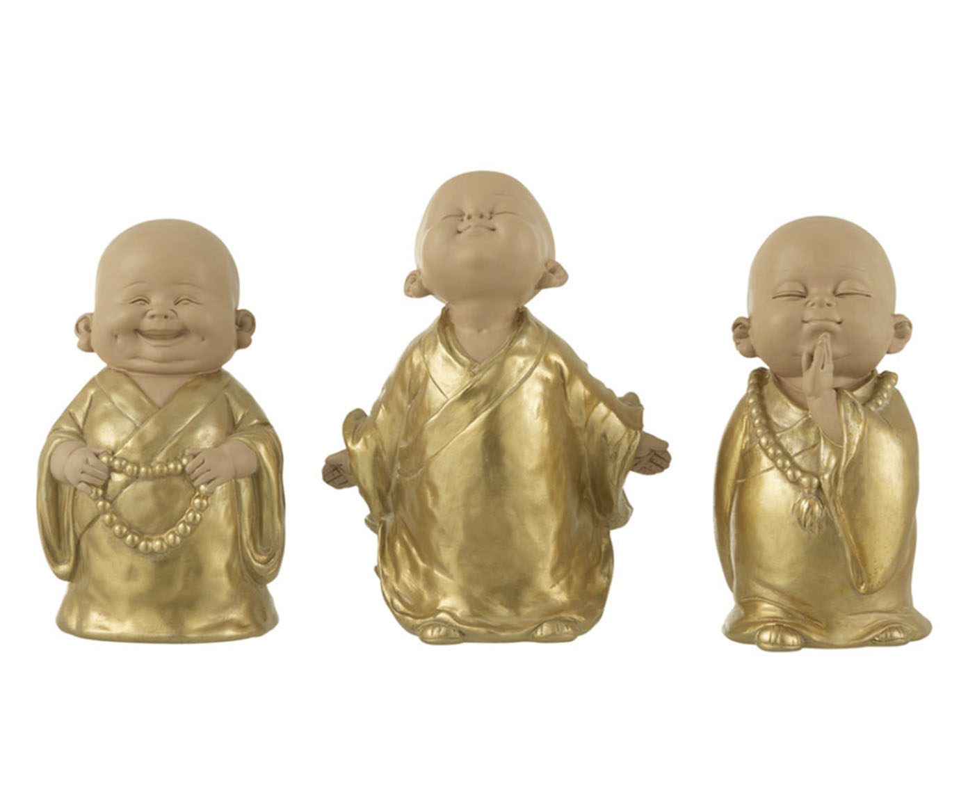 Escultura Monge Funny Dourado image number 0