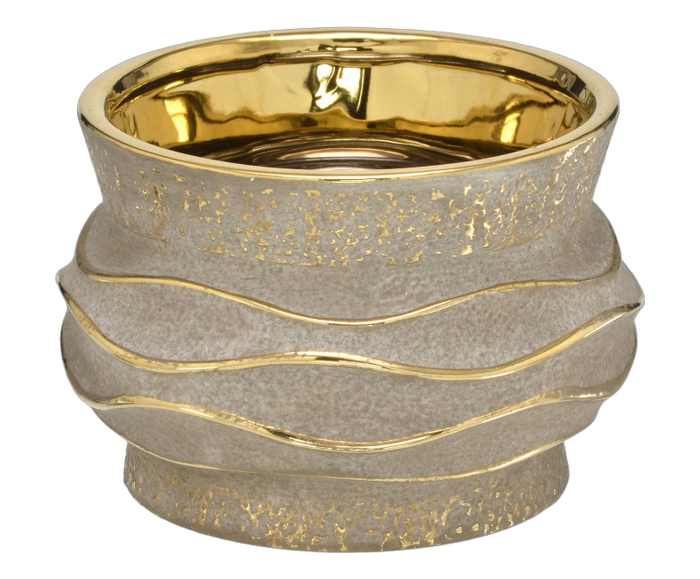 Vaso Decorativo Oryxen Cinza e dourado image number 0