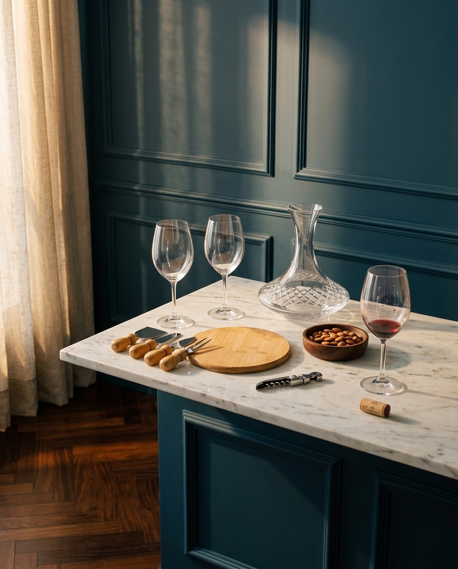 Jogo para Servir Queijo E Vinho em Bambu Kendal - image 1