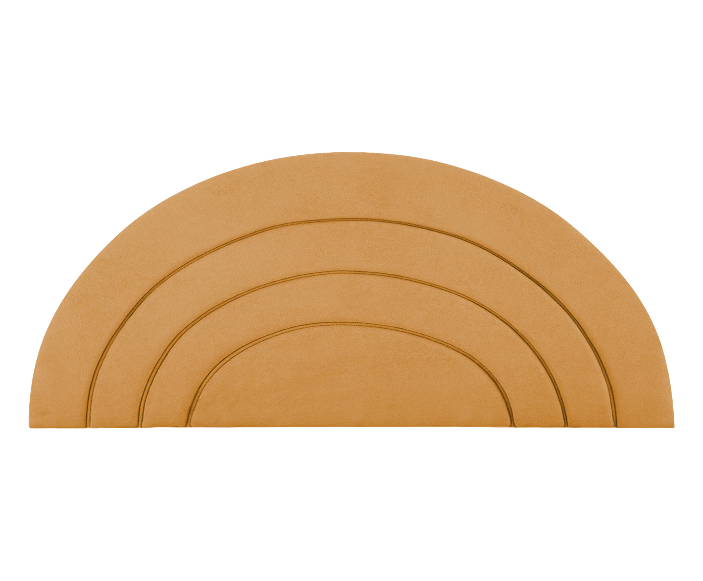 Cabeceira em Boucle Aveludado Arco Amarelo Ocre image number 0
