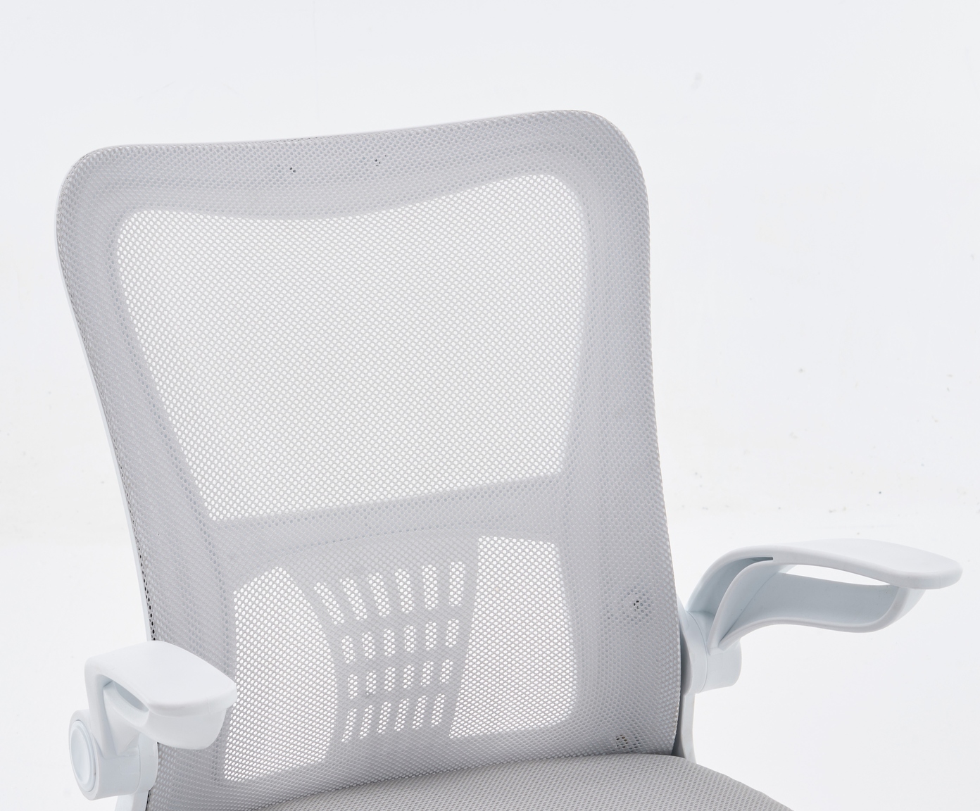 Office Baltimore Tela Mesh Cinza Base Branca image number 4
