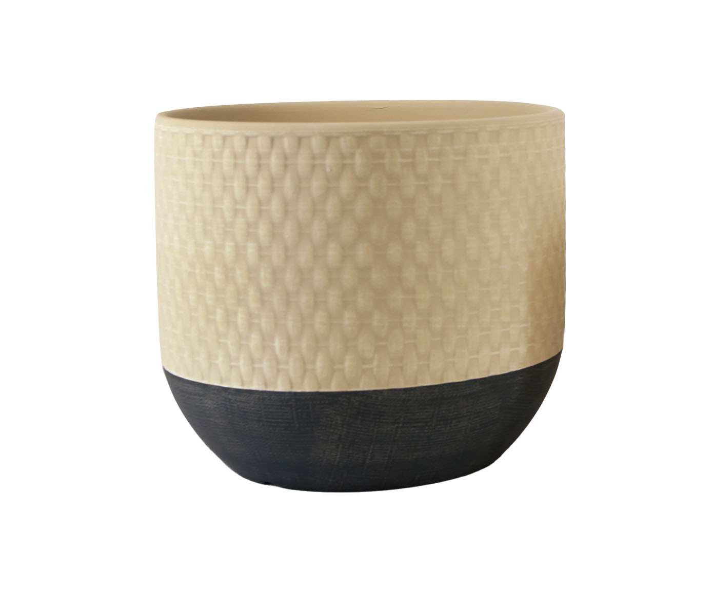 Vaso em Cer&acirc;mica com Base Escura Bege - image 0