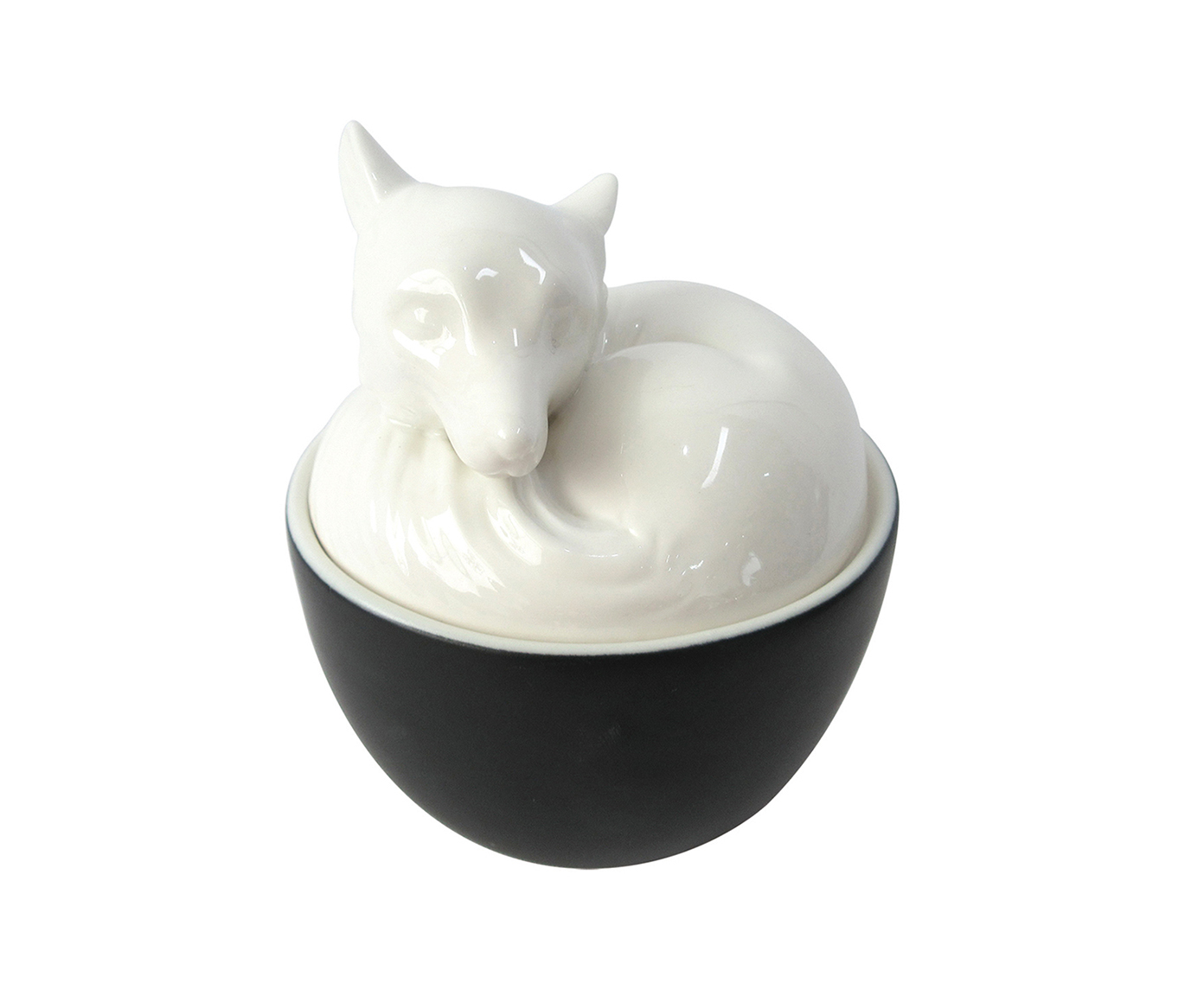 Pote em Porcelana Raposa Branco image number 0