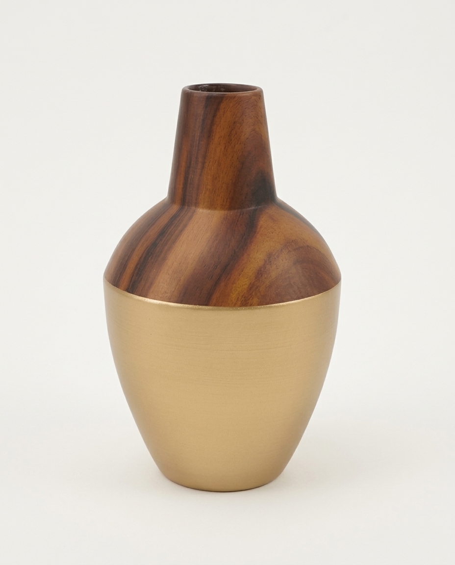 Vaso Lin Freij&oacute; com Pintura Dourada Pequeno - image 0