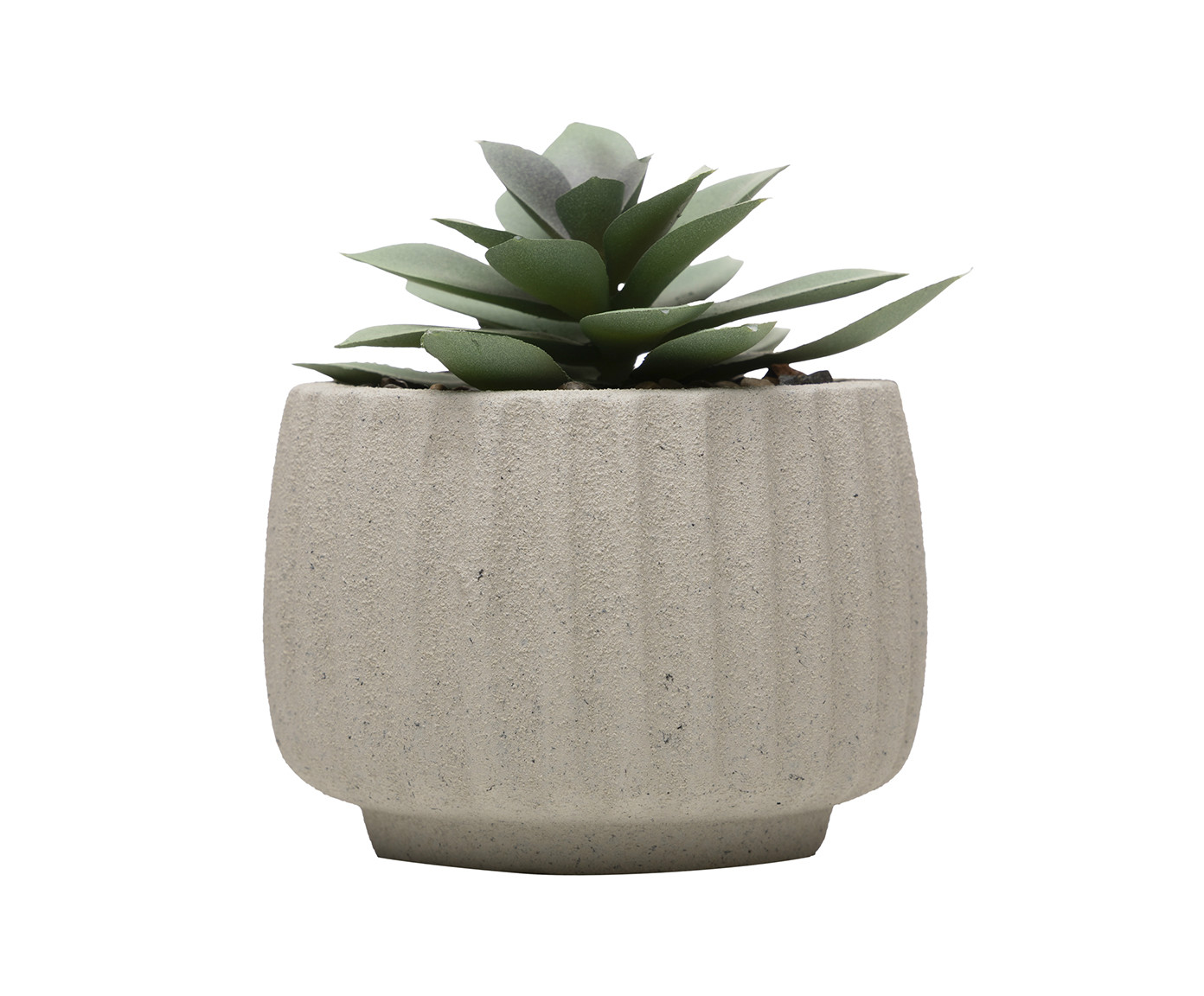 Cachepot com Suculenta Artificial Geometry Bege Cimento - image 1