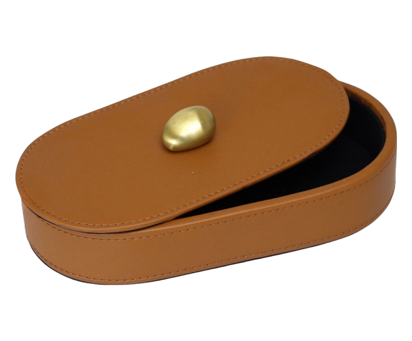 Porta-Objetos Decorativo Custor Chocolate e Dourado image number 2