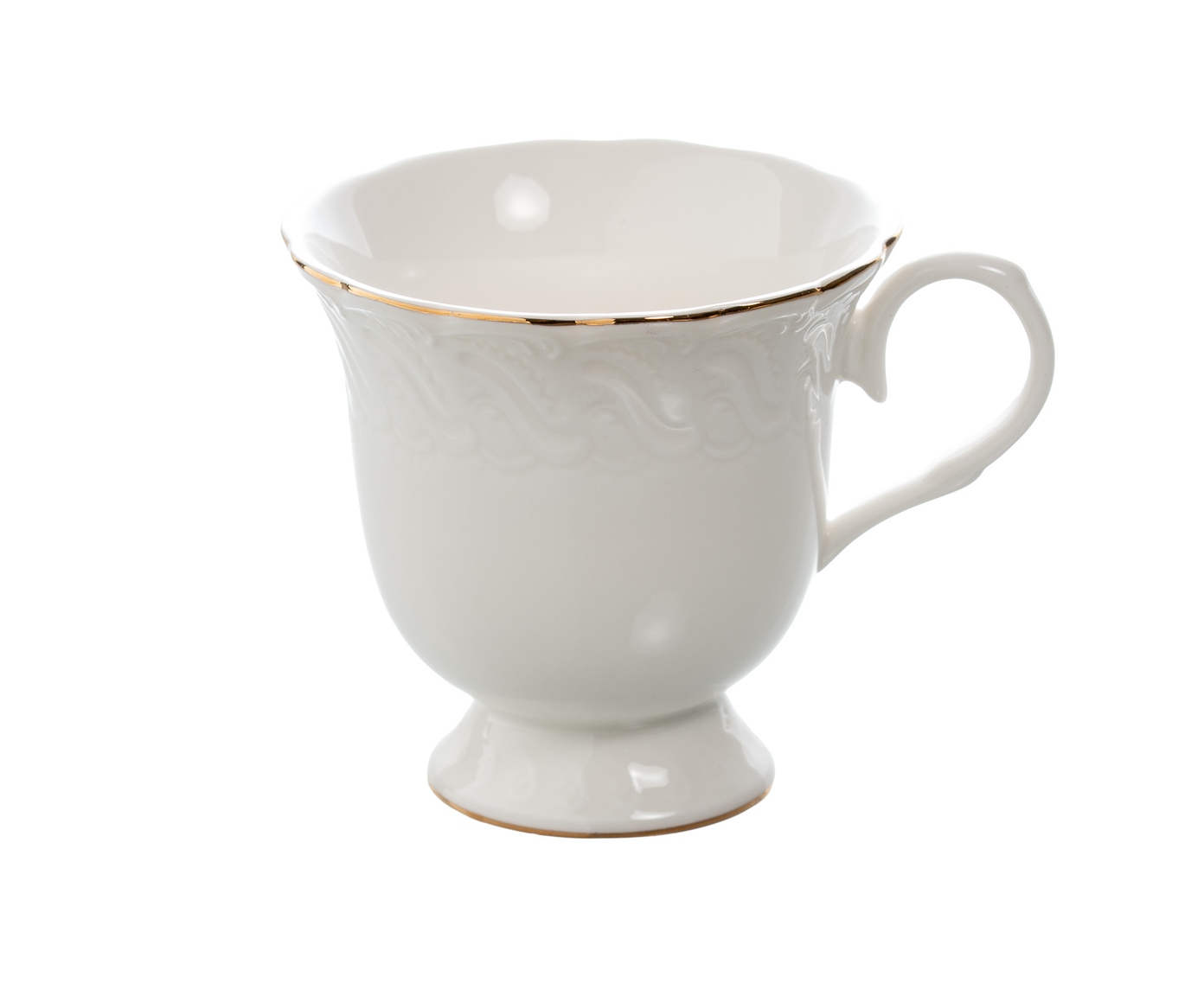 Jogo de X&iacute;caras para ch&aacute; Vague em new bone china borda dourada image number 1