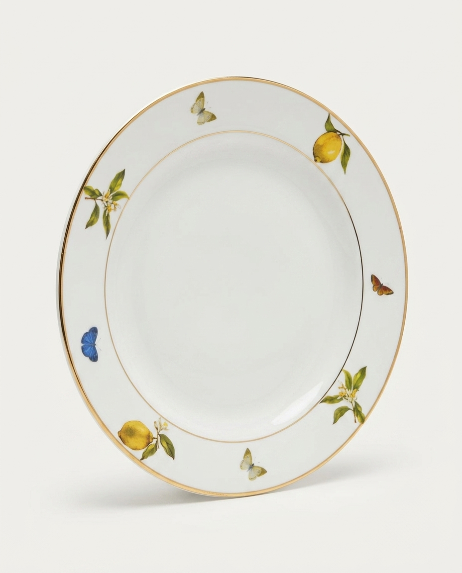 Prato Raso em Porcelana e Filte em Ouro Sicilia - image 1