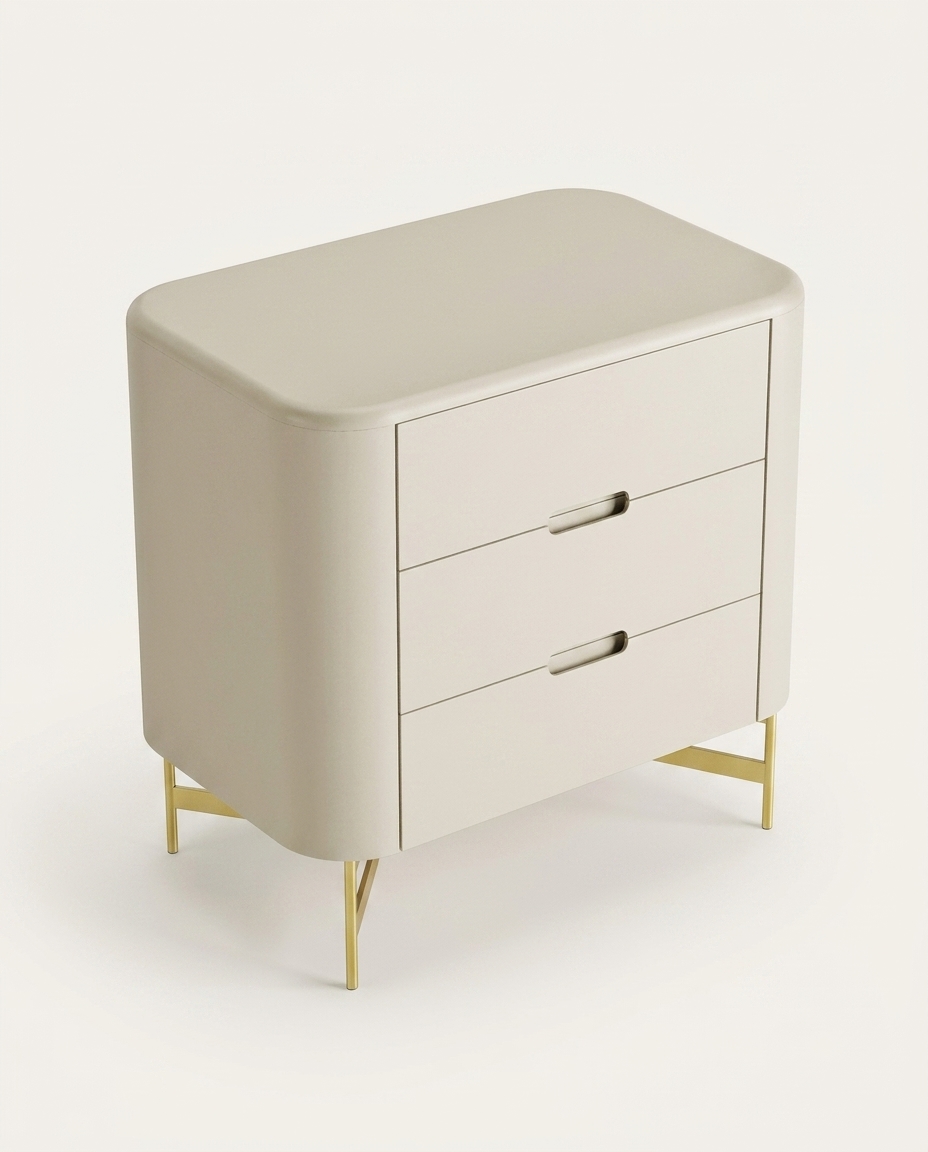 Mesa de Cabeceira Greyz Frap&ecirc; e Dourado - image 1