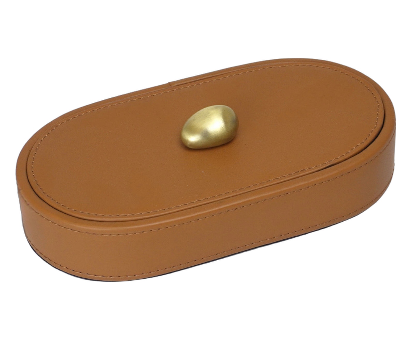Porta-Objetos Decorativo Custor Chocolate e Dourado image number 0