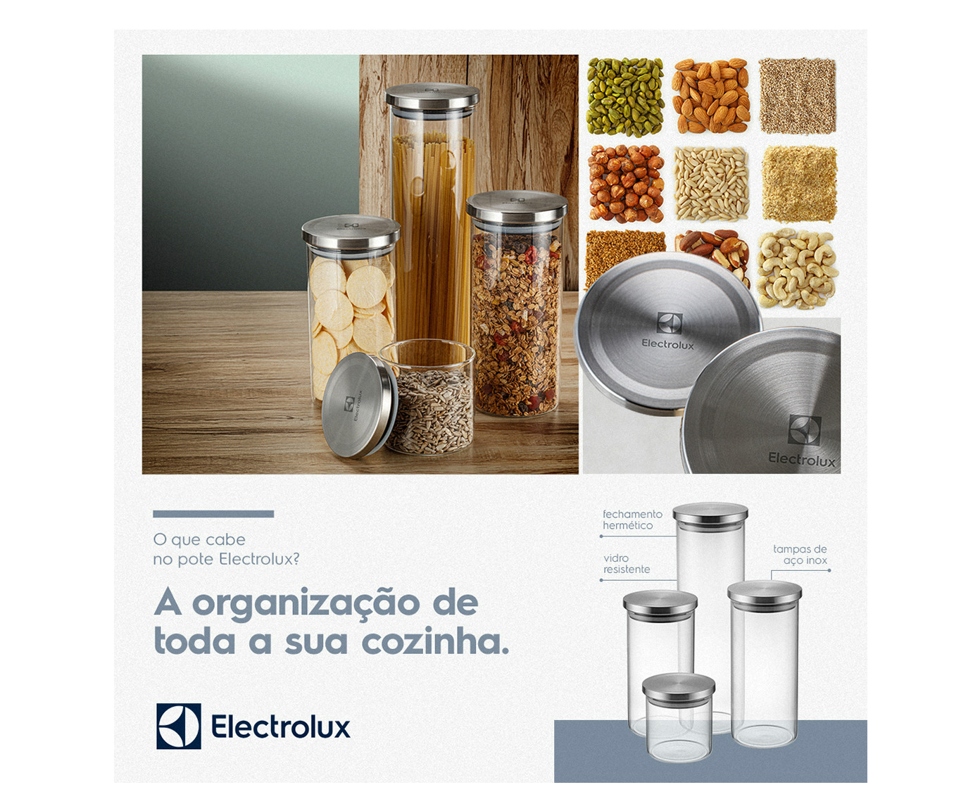 Potes Herm&eacute;ticos Electrolux com Tampa Inox - image 1
