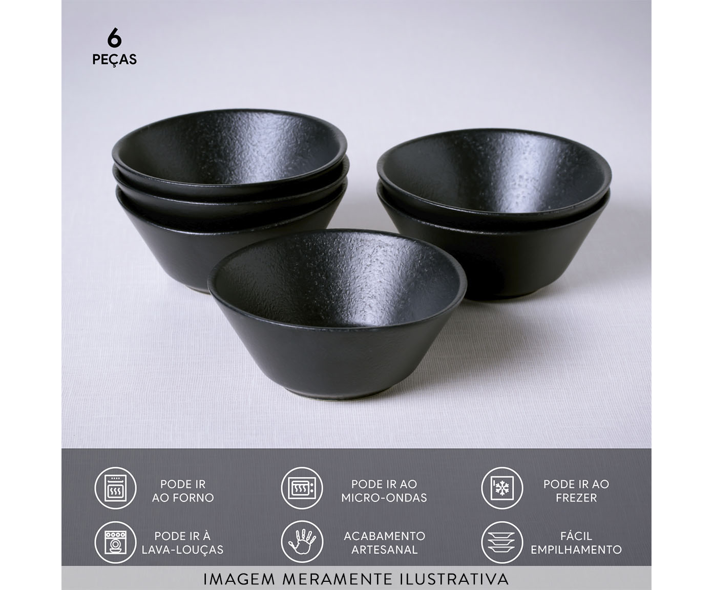 Jogo de Cumbucas Neo Preto Matte image number 3