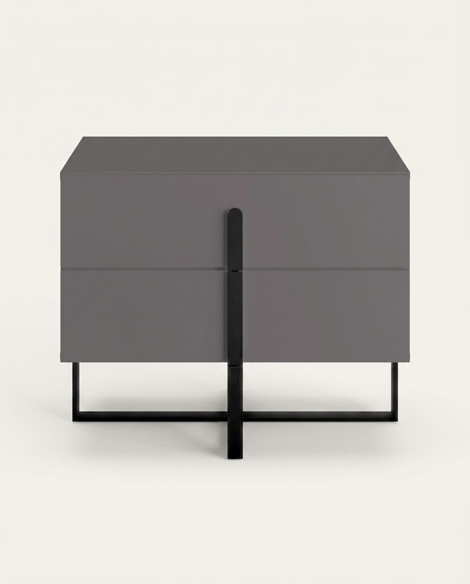Mesa de Cabeceira Auri Cinza e Preto - image 0