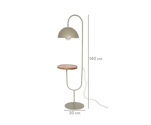 Lumin&aacute;ria de Ch&atilde;o com Mesa Lateral Muriel - Taupe image number 2