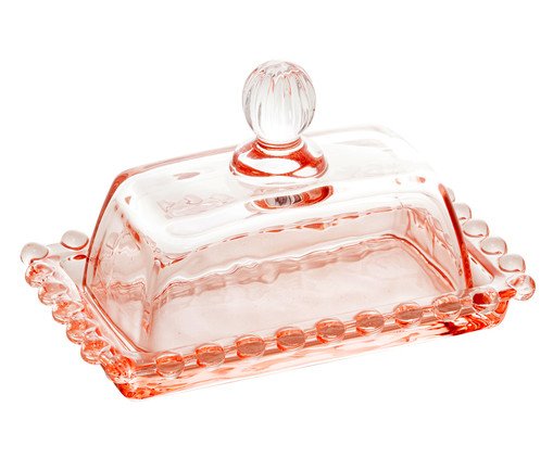 Manteigueira em Cristal Pearl Rosa image number 0