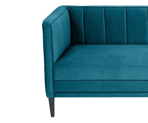 Sof&aacute; Day Bed Bergamo em Veludo - Azul Pav&atilde;o image number 3