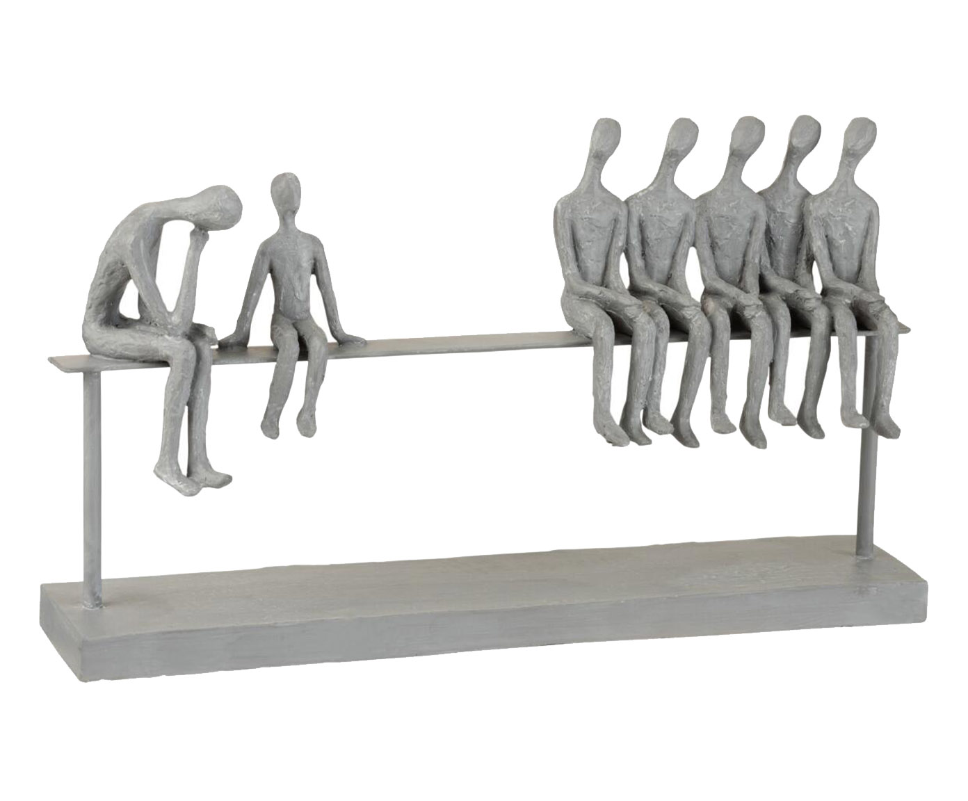 Escultura Familia Sentada No Banco - image 0
