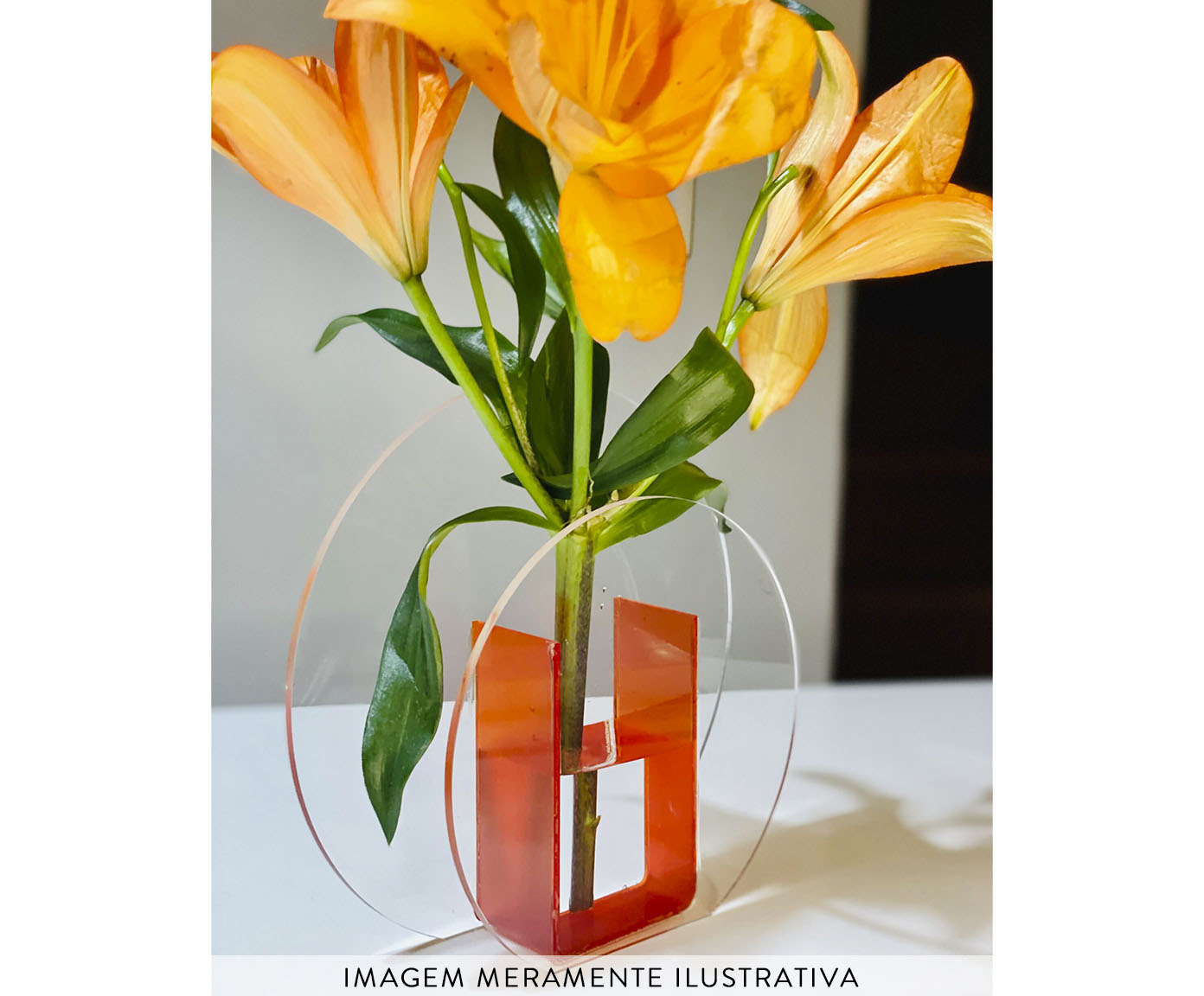 Vaso Tina Laranja e Cristal image number 1
