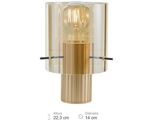 Abajur Orso Champanhe e Dourado image number 4