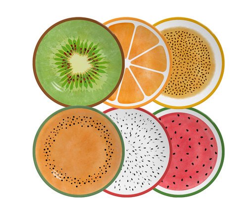 Jogo de Pratos Rasos Mix Salada de Fruta - image 0
