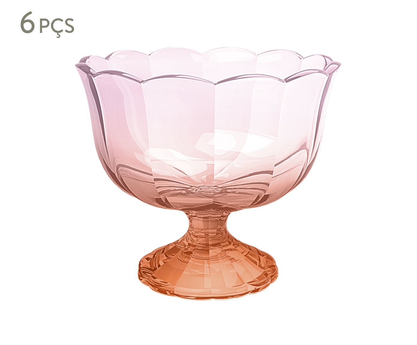 Jogo de Ta&ccedil;as para Sobremesa Peach Dupla Cor - image 0