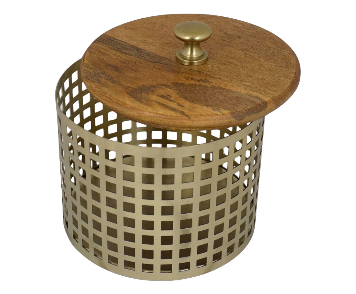 Porta-Objetos Decorativo Organix Dourado e Marrom image number 1