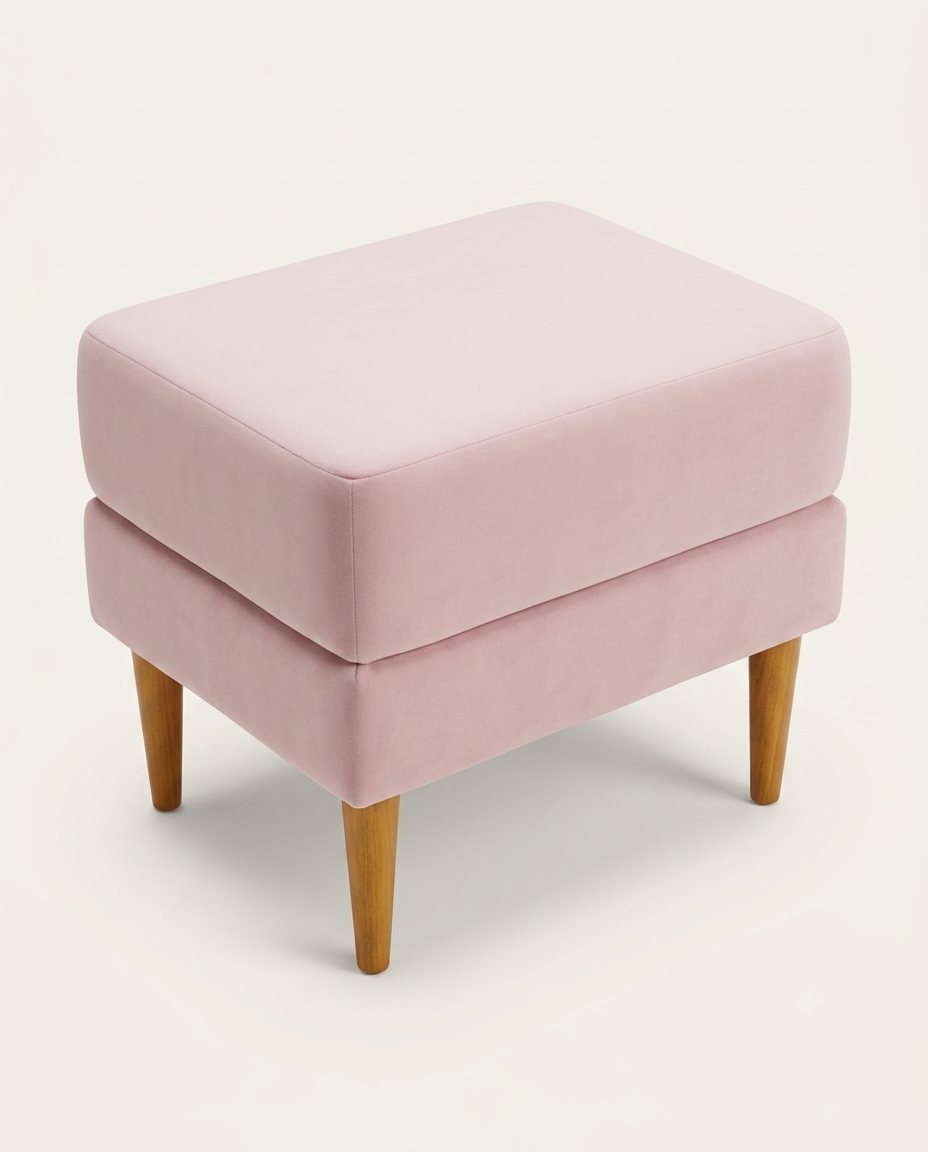 Puff em Veludo Alquindi - Rosa Claro image number 8