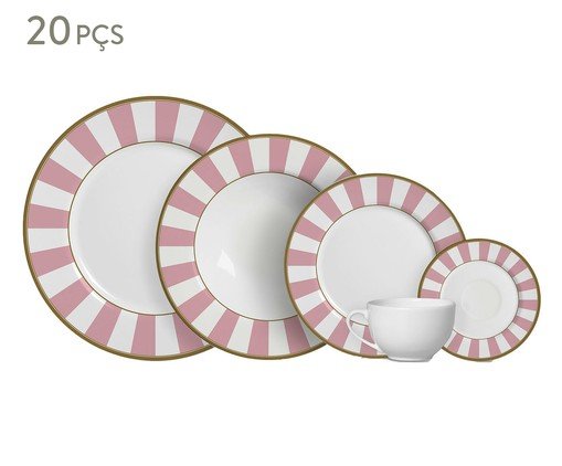 Jogo de Jantar Gandini Stripe Rosa image number 0