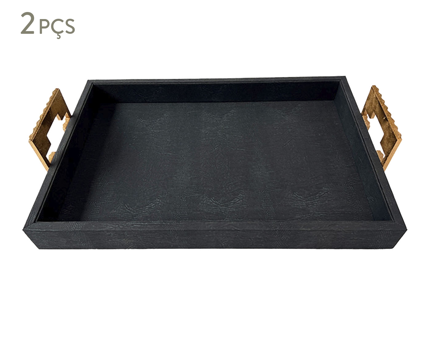 Jogo de Bandejas Decorativas Obscurit&eacute; Preto image number 0