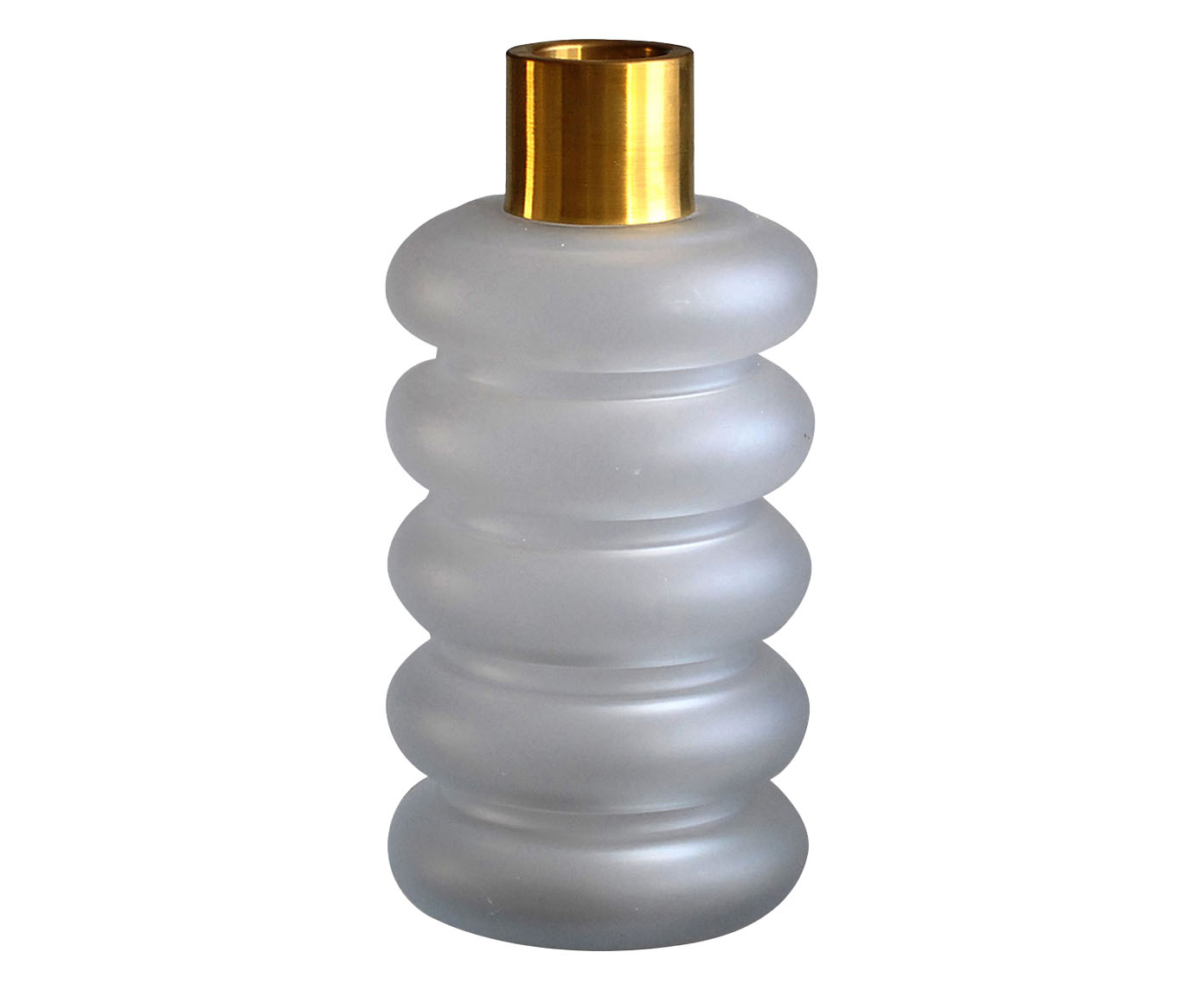 Vaso Trabalhado Attenezi Branco e Dourado - image 0
