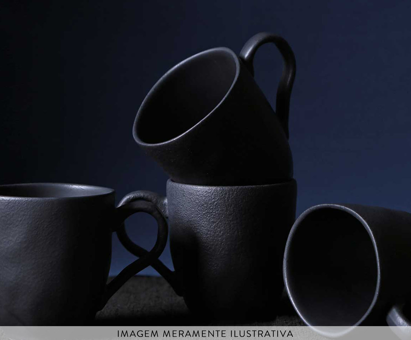Jogo de Canecas Org&acirc;nico Preto Matte Preto image number 3
