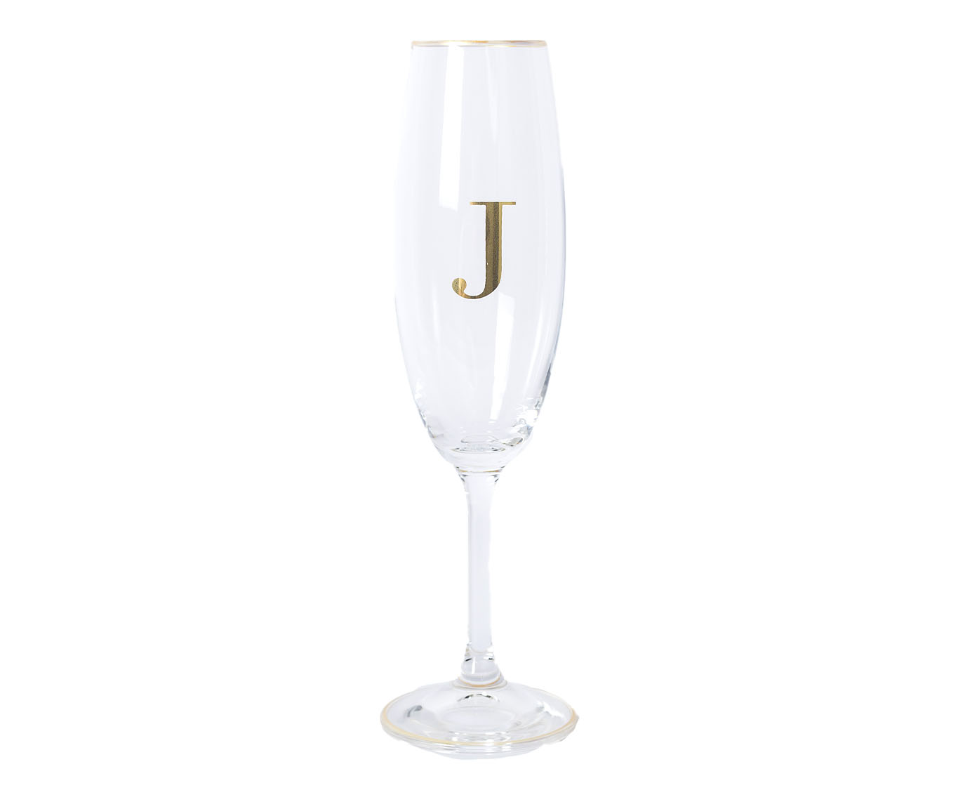 Ta&ccedil;a para Champagne em Cristal Inicial Gold J image number 0