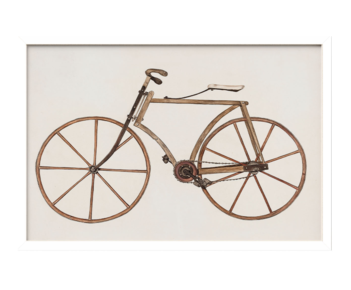 Quadro Bike Vintage com Moldura Branca image number 0