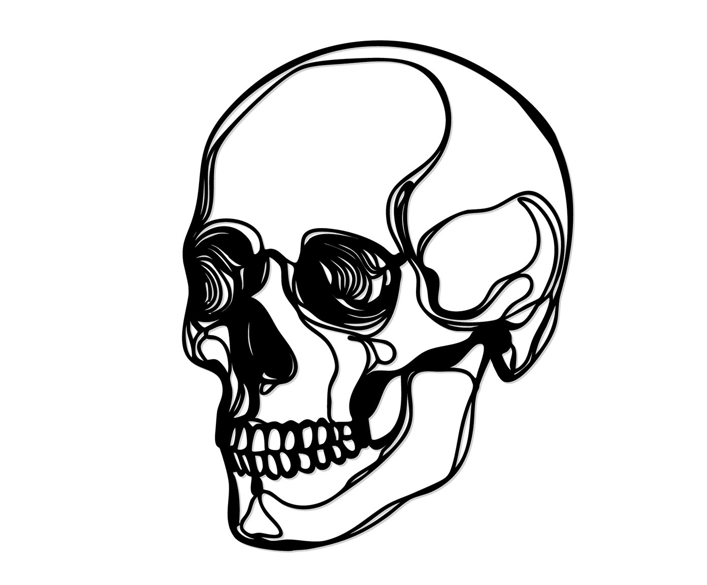 Placa Decorativa Skull em Madeira Preto - image 0