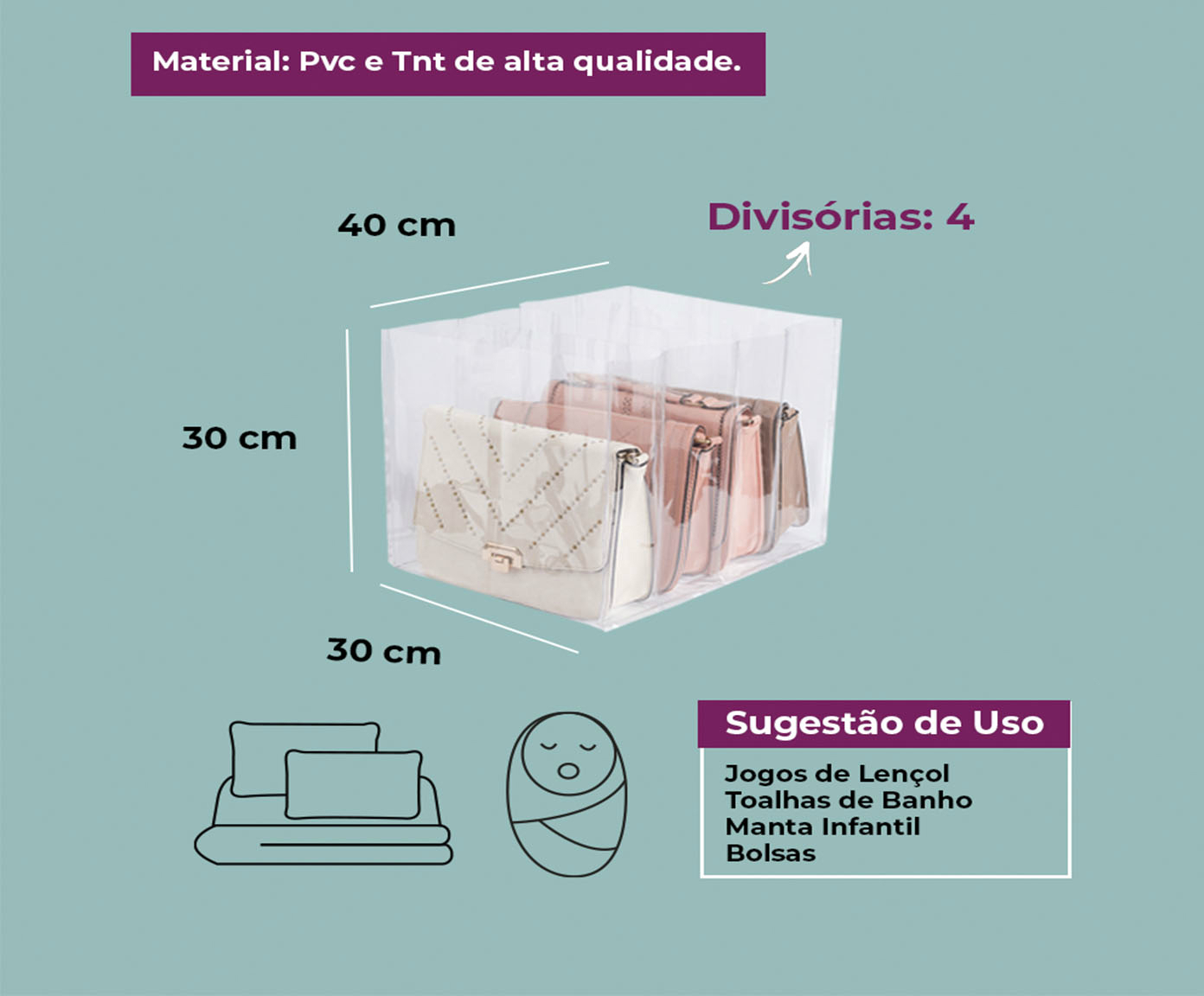 Organizador Colmeia Cristal Premium G1 Preto - image 1