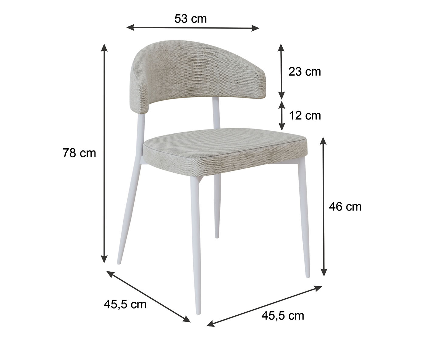 Cadeira Bless Fixa Lautrec Off-White e Branco Fosco image number 2