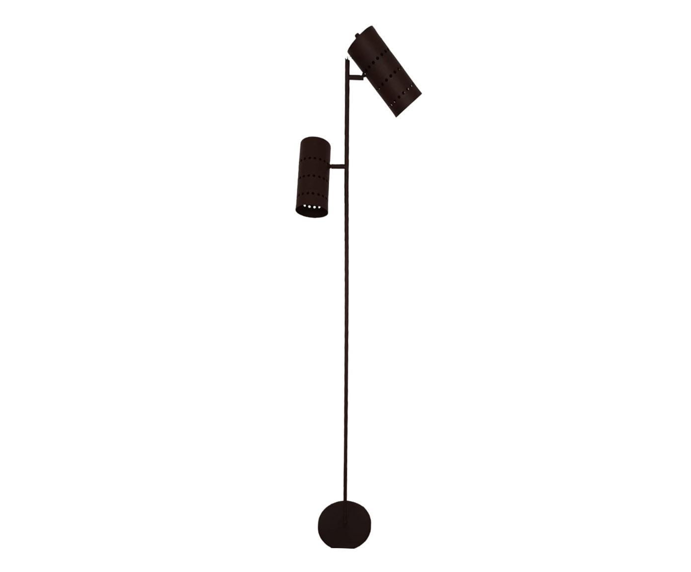 Lumin&aacute;ria de Piso Malfatti com C&uacute;pula Dupla Articulada Marrom Corten - image 1