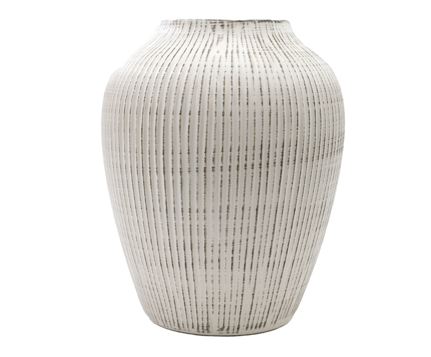Vaso em Cer&acirc;mica com Textura Listra II Off White image number 0