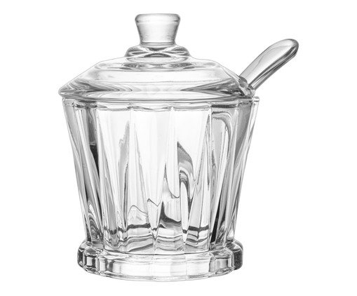 A&ccedil;ucareiro em Cristal com Colher Radial Transparente - image 0