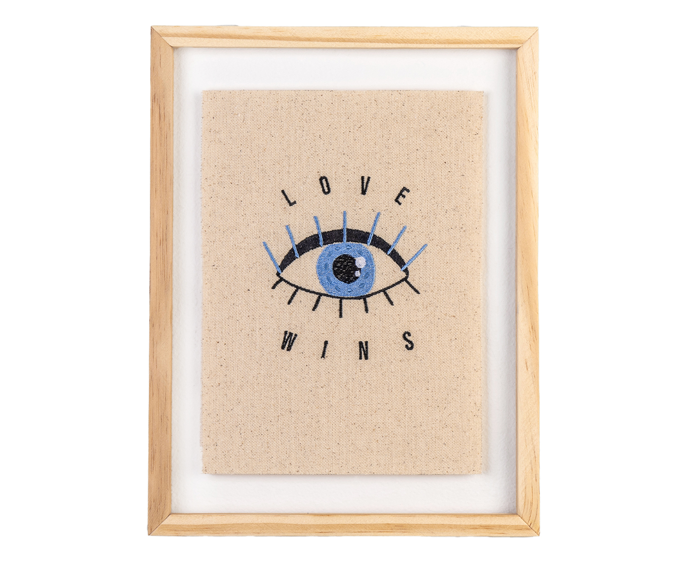 Quadro Moldura Acr&iacute;lico Duplo Bordado - Love Wins - image 0