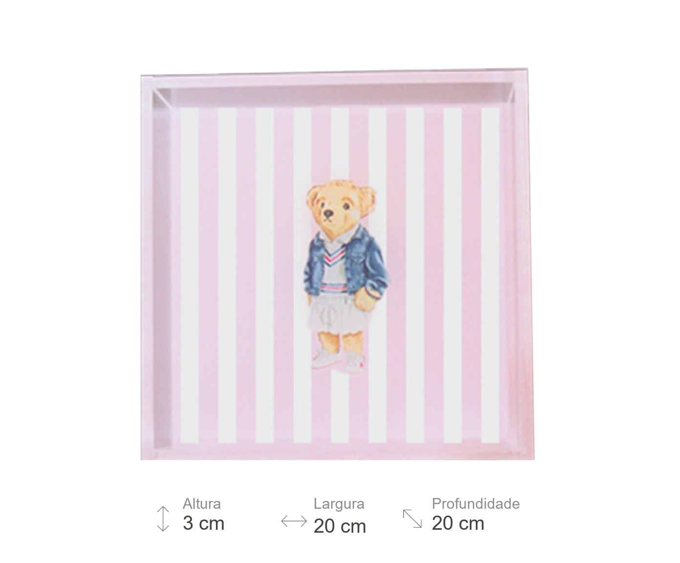 Bandeja Teddy Stripes Rosa image number 1