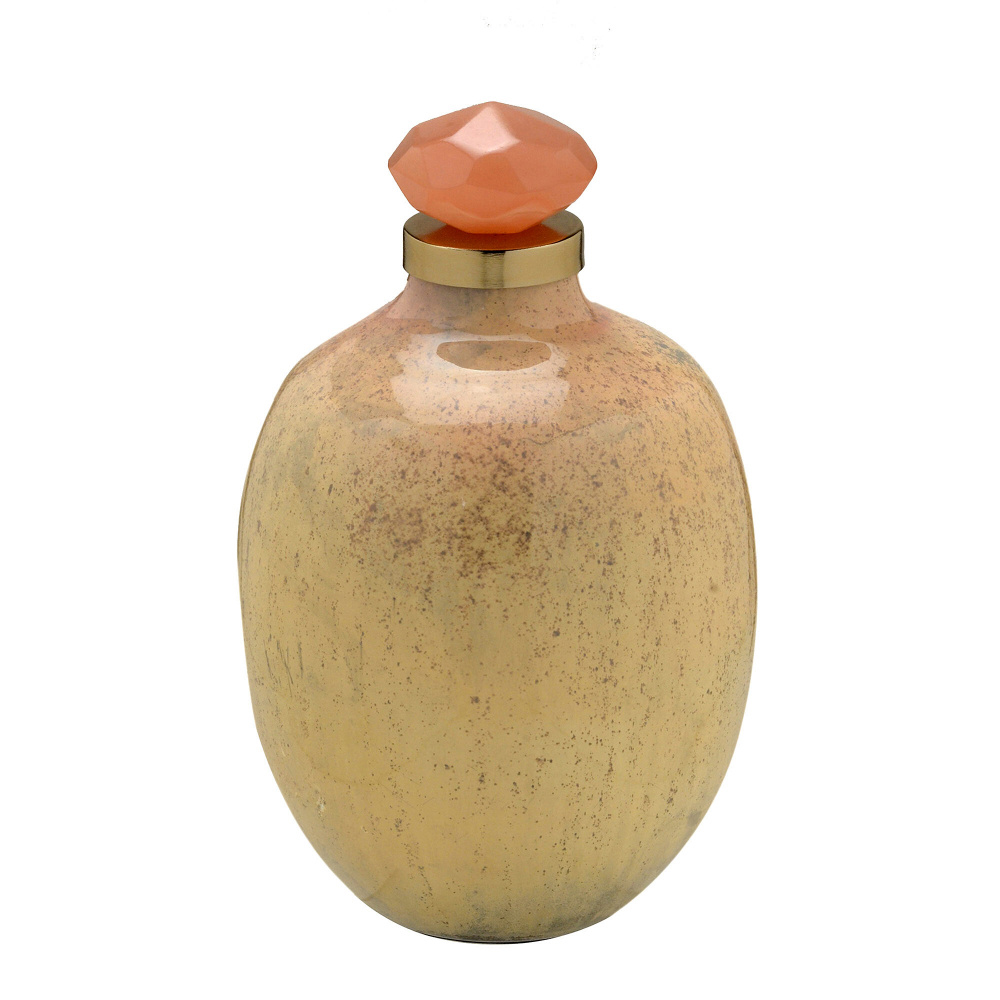Potiche Decorativo Bege e Dourado e Salmon image number 0