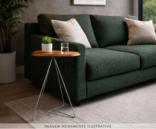 Mesa Lateral Liz Laminado Castanho image number 4