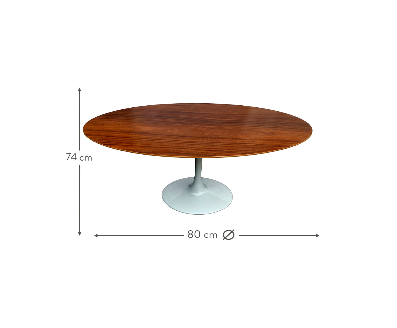 Mesa Saarinen Oval Imbuia Base Branca image number 3