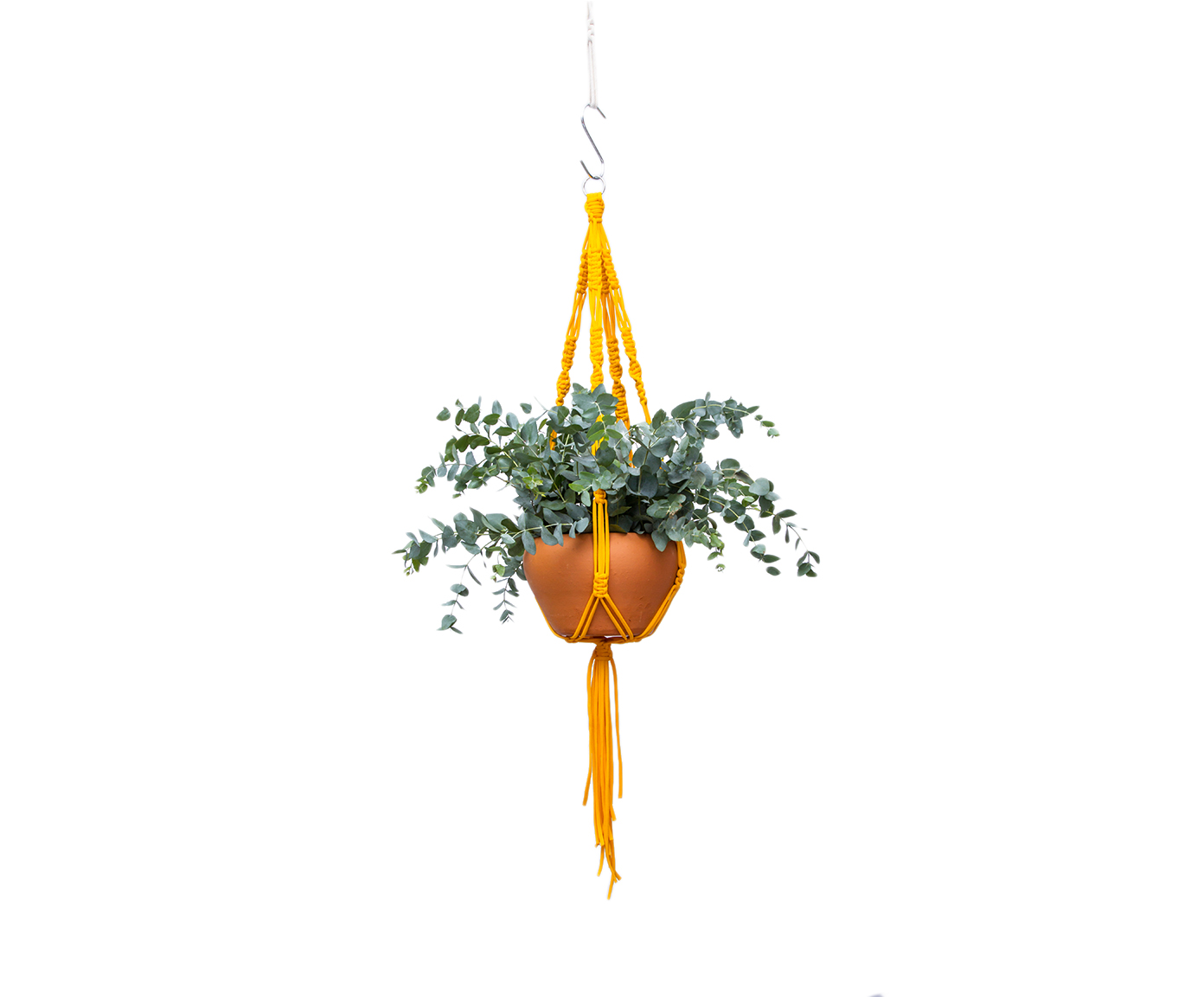 Hanger em Macram&ecirc; Dna Amarelo image number 2