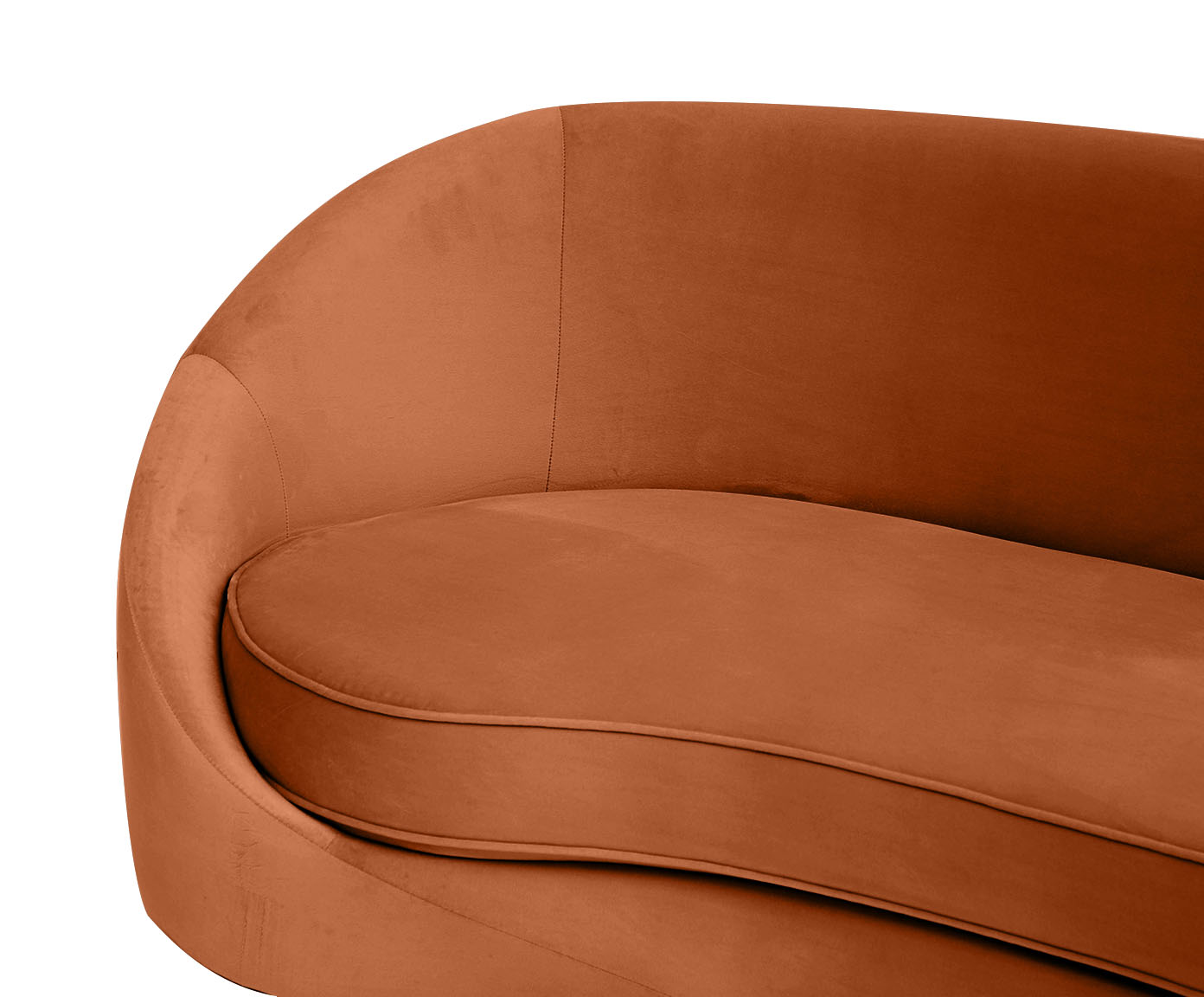 Sof&aacute; em Veludo Jayne com P&eacute;s em Madeira - Terracota image number 8